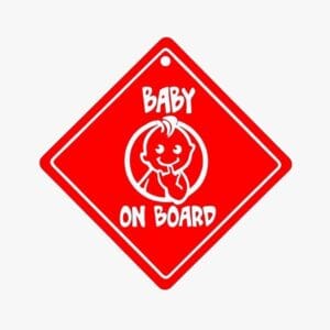 Baby on Board Red Car Hanging Sticker